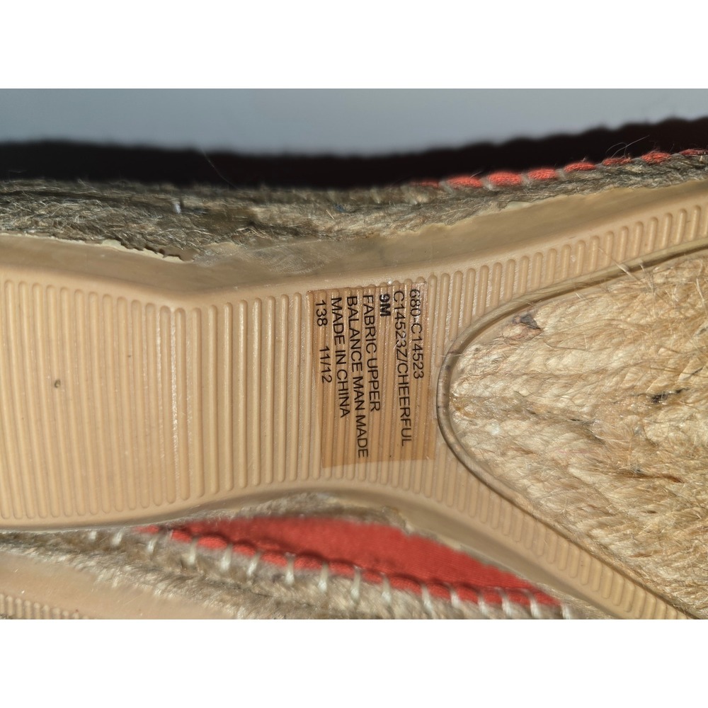 Coral Espadrille Slingback Flats with‎ Oversized Chiffon Bow Round Toe Summer 9M - Picture 5 of 5